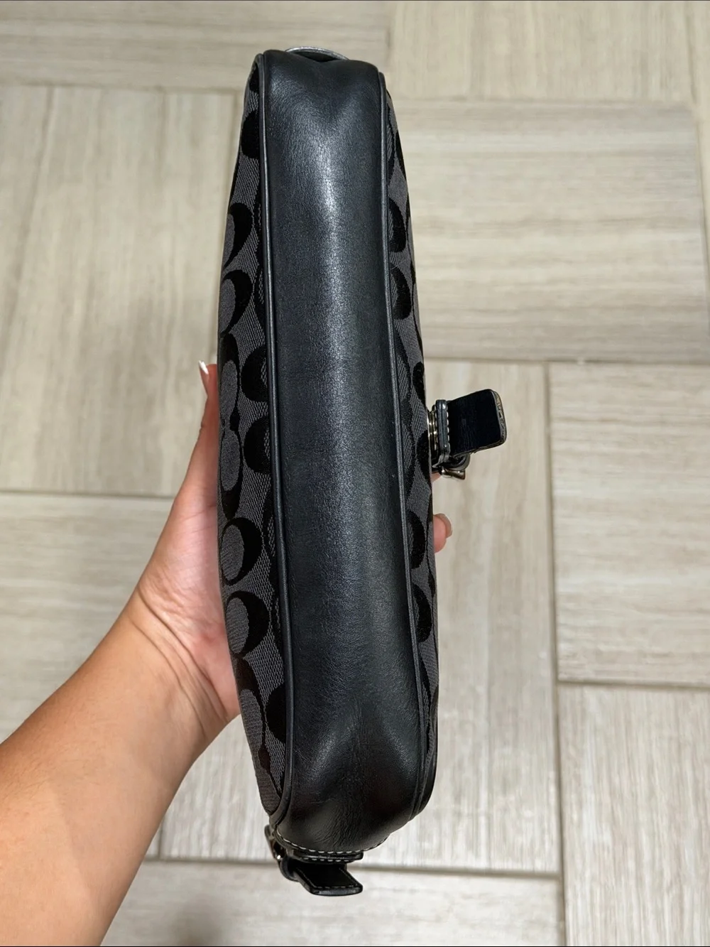 Coach Y2K black Hamptons Flap Baguette bag